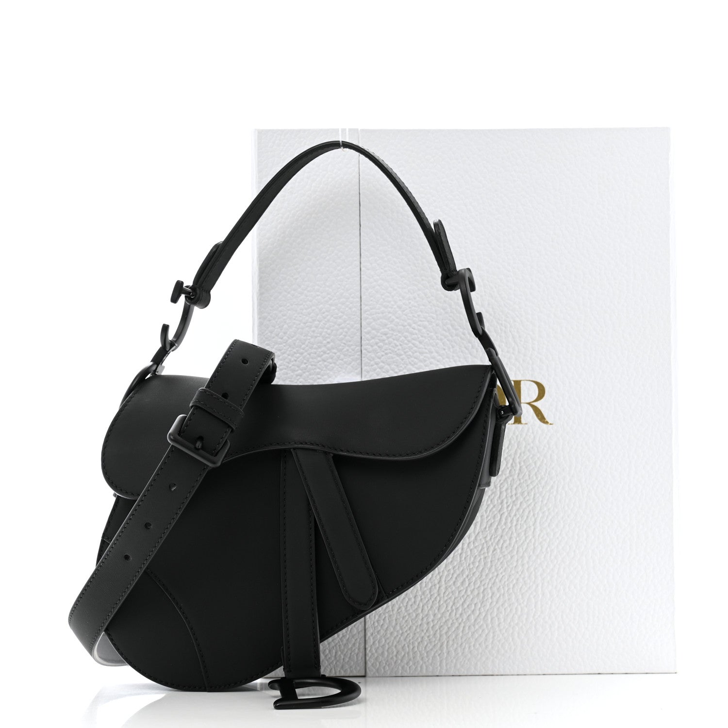 Christian Dior Ultra Matte Calfskin Mini Saddle Bag With Strap Black 13 of 13