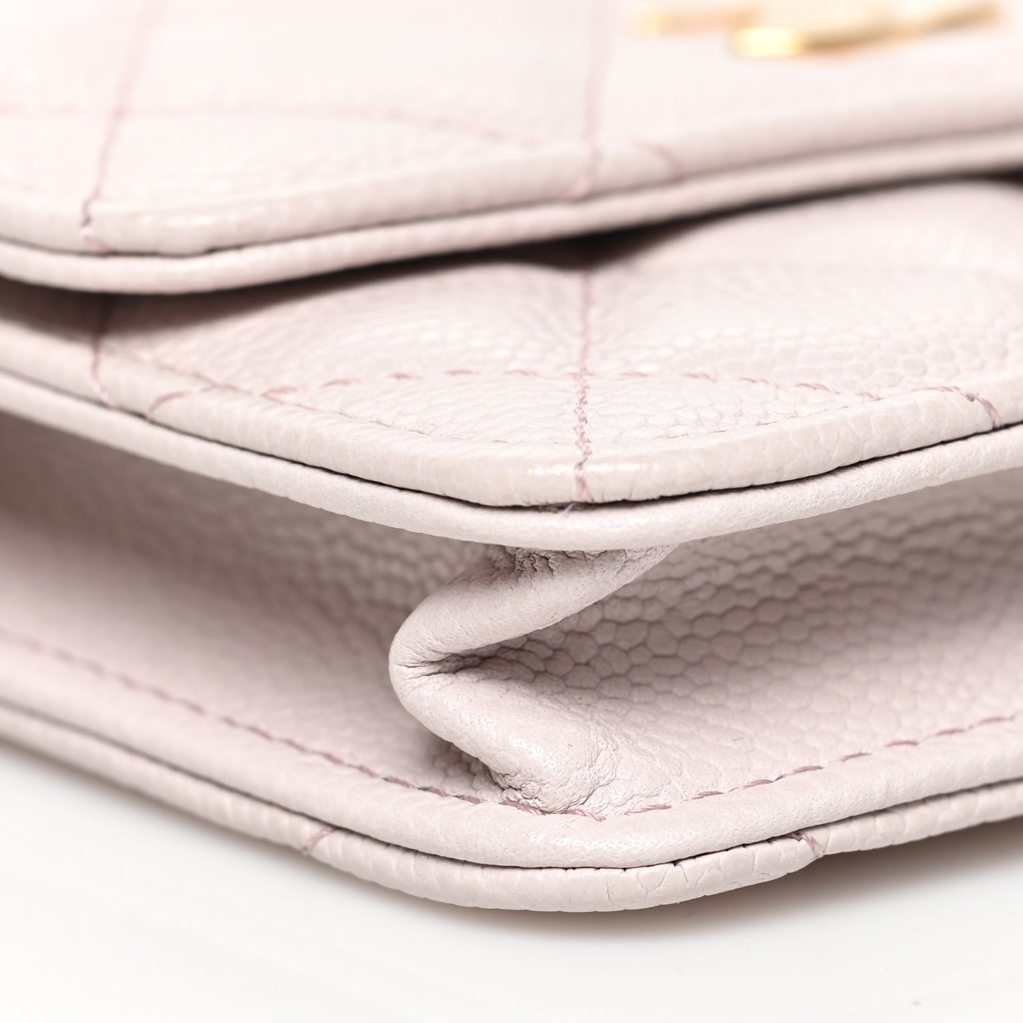 Caviar Quilted Miss Coco Clutch With Chain Light Purple