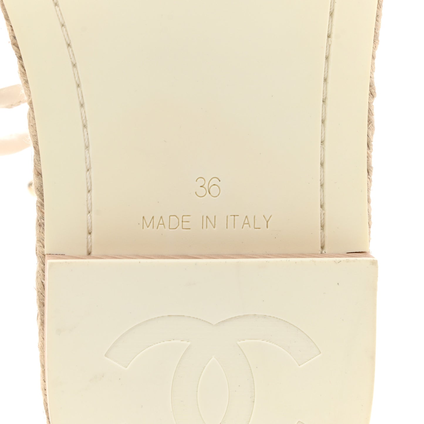 Calfskin Espadrille Sandals 36 White