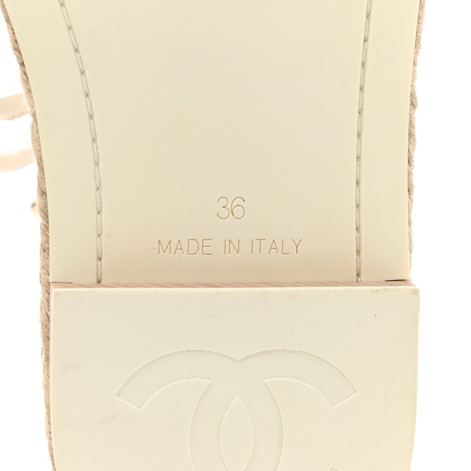 Chanel Calfskin Espadrille Sandals 36 White 6 of 9