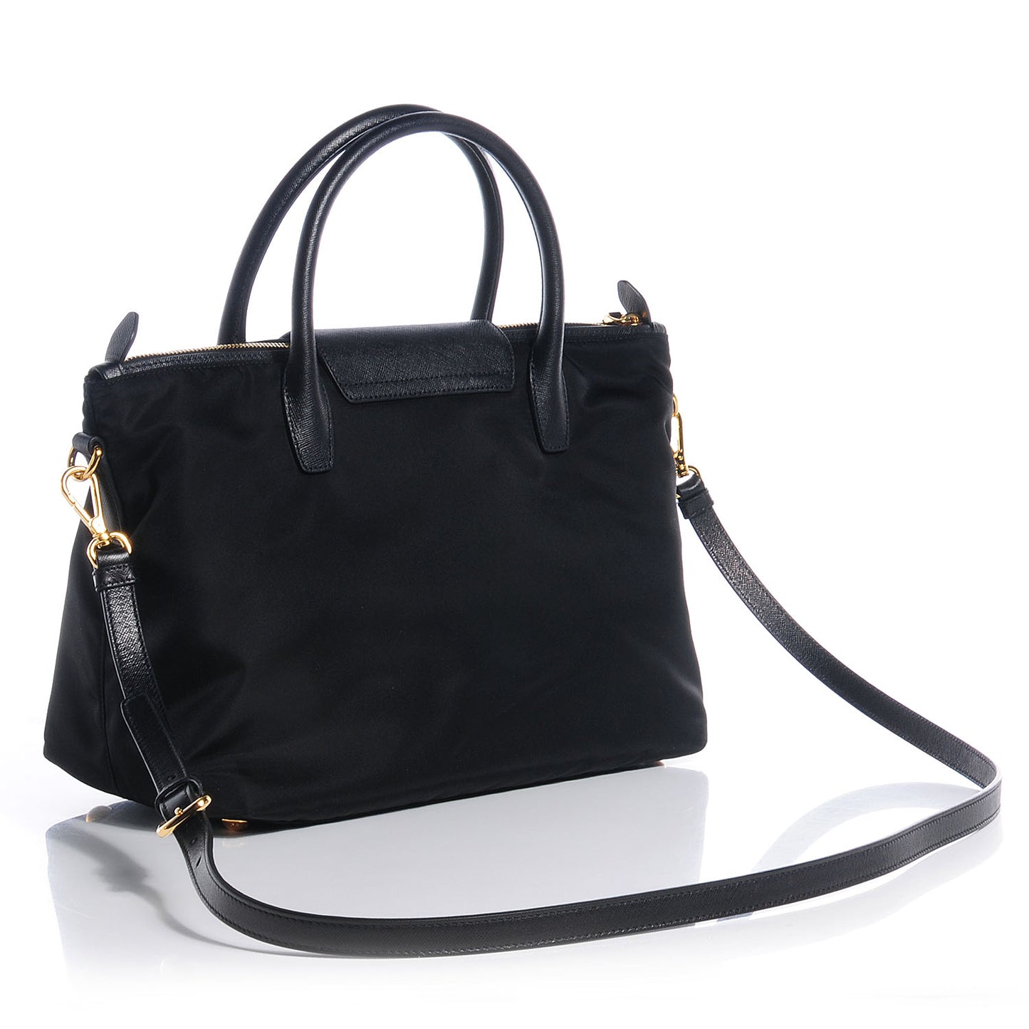 Saffiano Tessuto Nylon Tote Nero Black