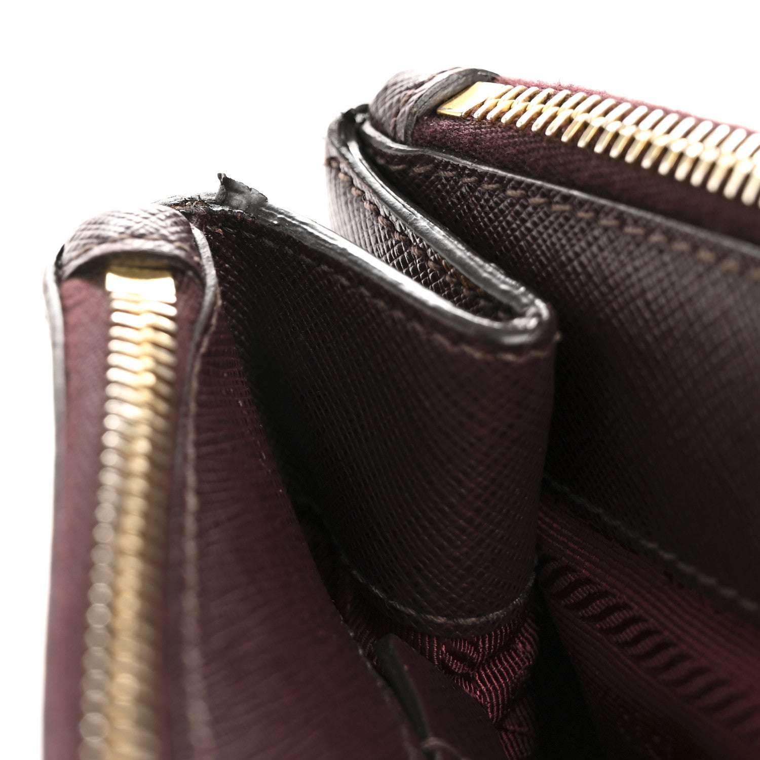 Prada Saffiano Lux Medium Double Zip Tote Bordeaux 14 of 18