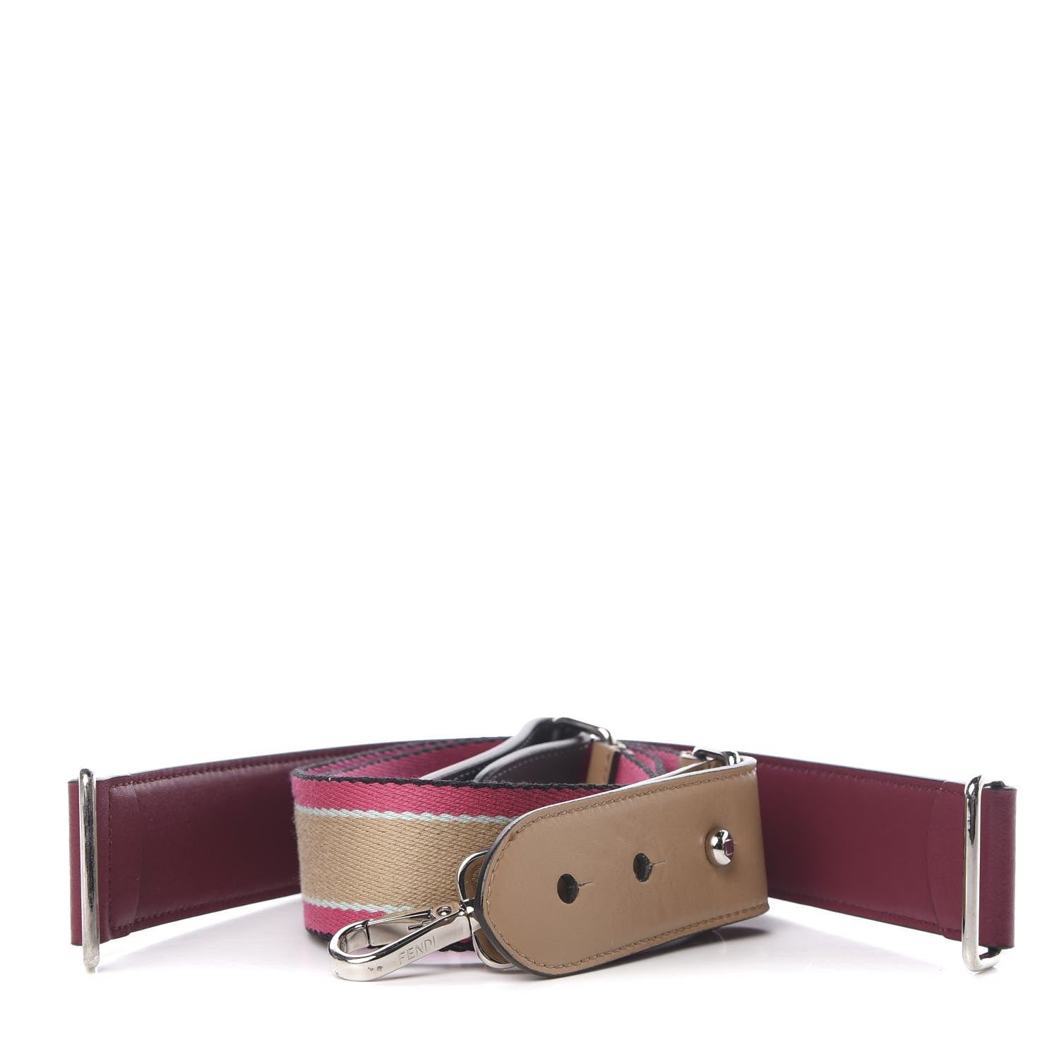 Fendi Woven Twill Calfskin FF Strap You Magenta Amido Multicolor 3 of 5