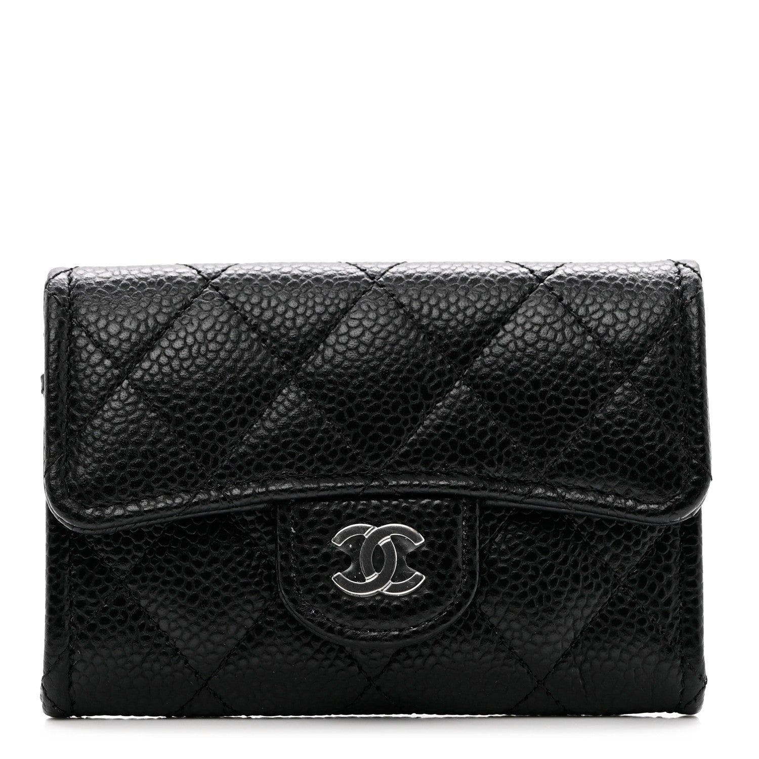 Chanel Caviar Quilted Flap Card Holder Wallet Black 1 of 8