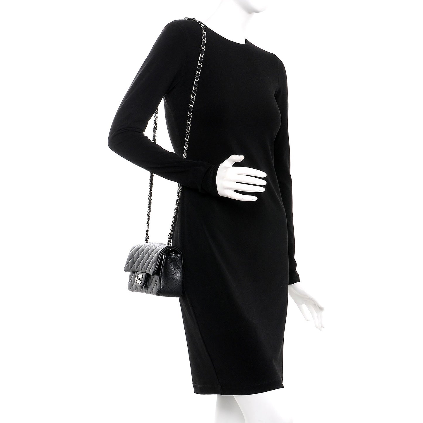 Caviar Quilted Mini Rectangular Flap Black