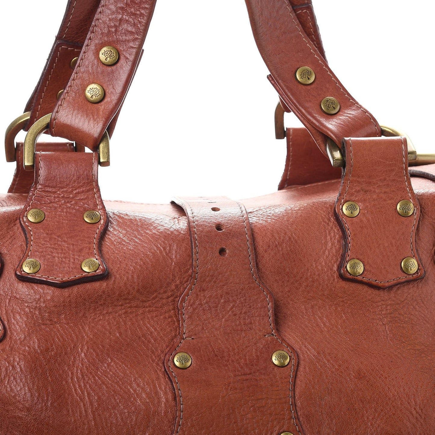 Calfskin Roxanne Satchel Rust