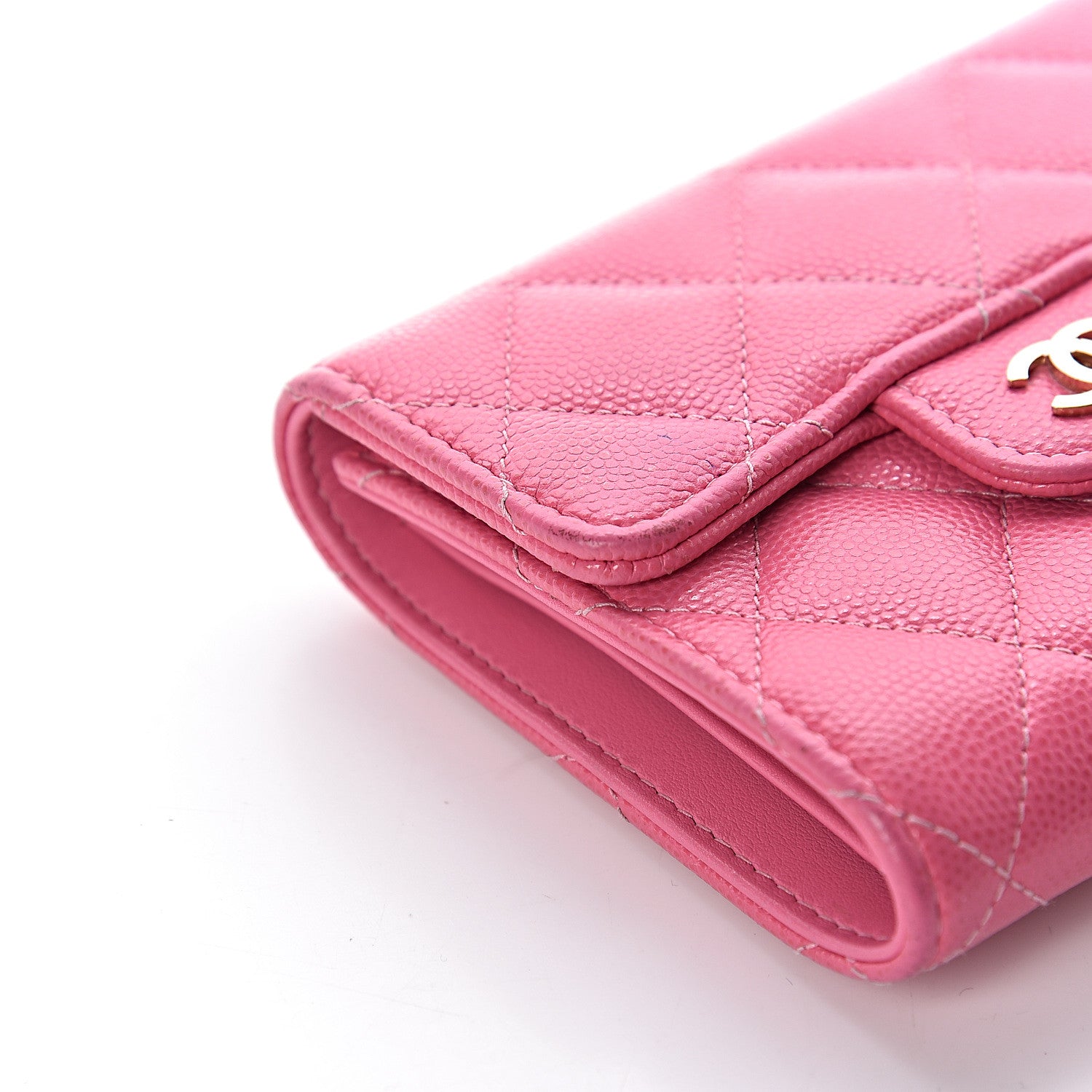 Chanel Caviar Quilted Compact Flap Wallet Pink 9 of 11