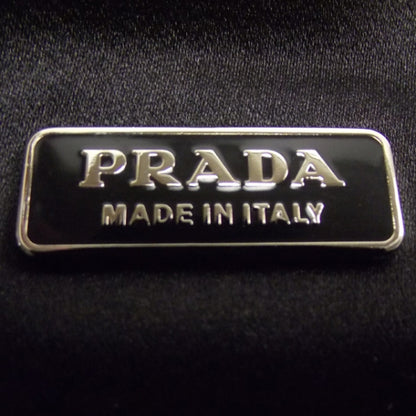 Prada Satin Logo Evening Bag Black 7 of 9
