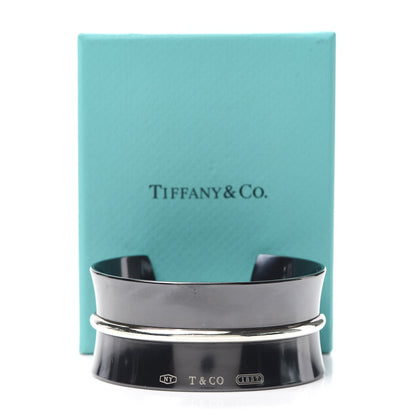 Tiffany Sterling Silver Titanium 1837 Wide Belt Cuff Bracelet 5 of 5