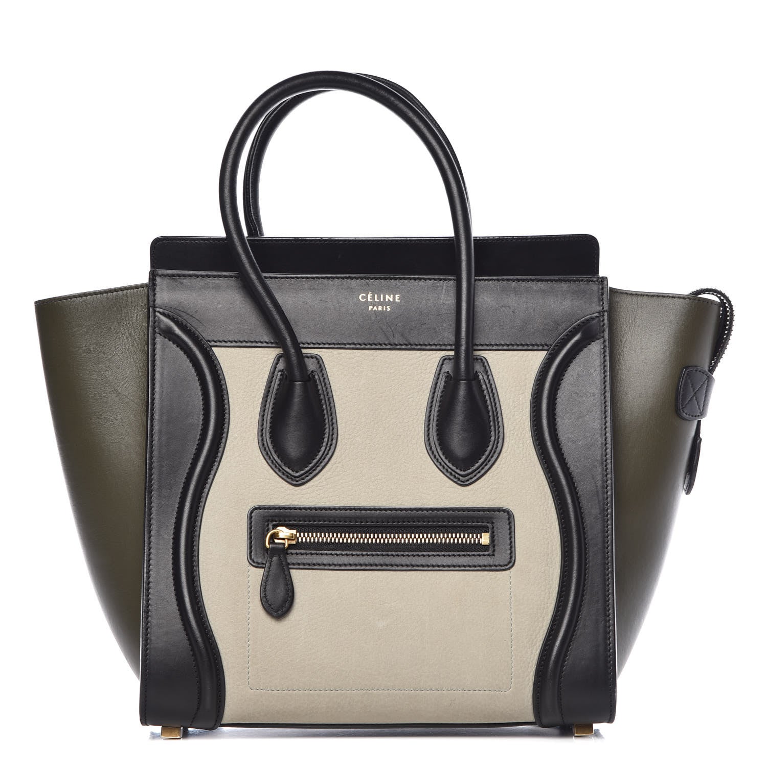 Celine Nubuck Smooth Calfskin Micro Tri-Color Luggage Olive 1 of 12