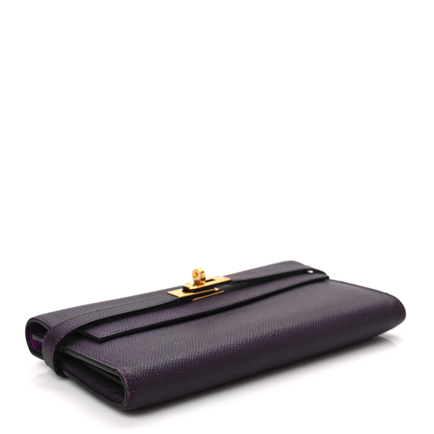 Hermes Epsom Verso Kelly Longue Wallet Raisin Anemone 4 of 10
