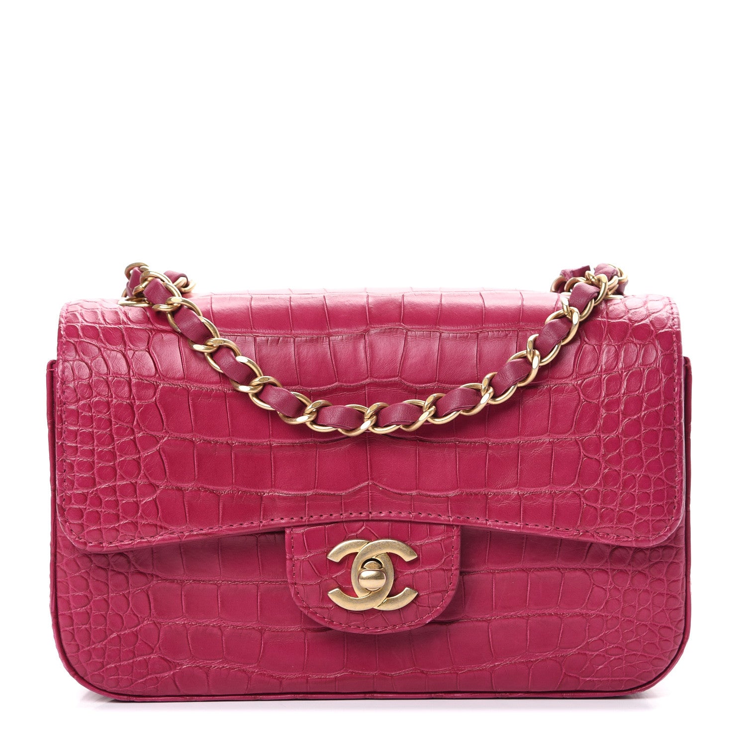 Chanel Matte Alligator Mini Flap Pink 1 of 12