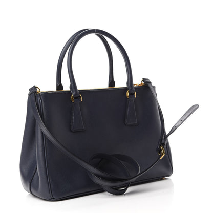 Prada Saffiano Small Galleria Double Zip Tote Baltico 3 of 10