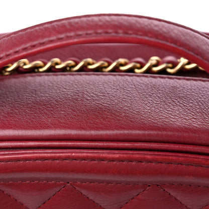Chanel Calfskin Quilted CC Small Vanity Case Dark Red 10 of 10