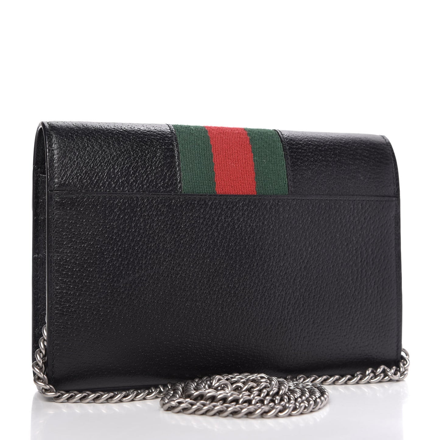 Calfskin Web Mini Dionysus Chain Wallet Black