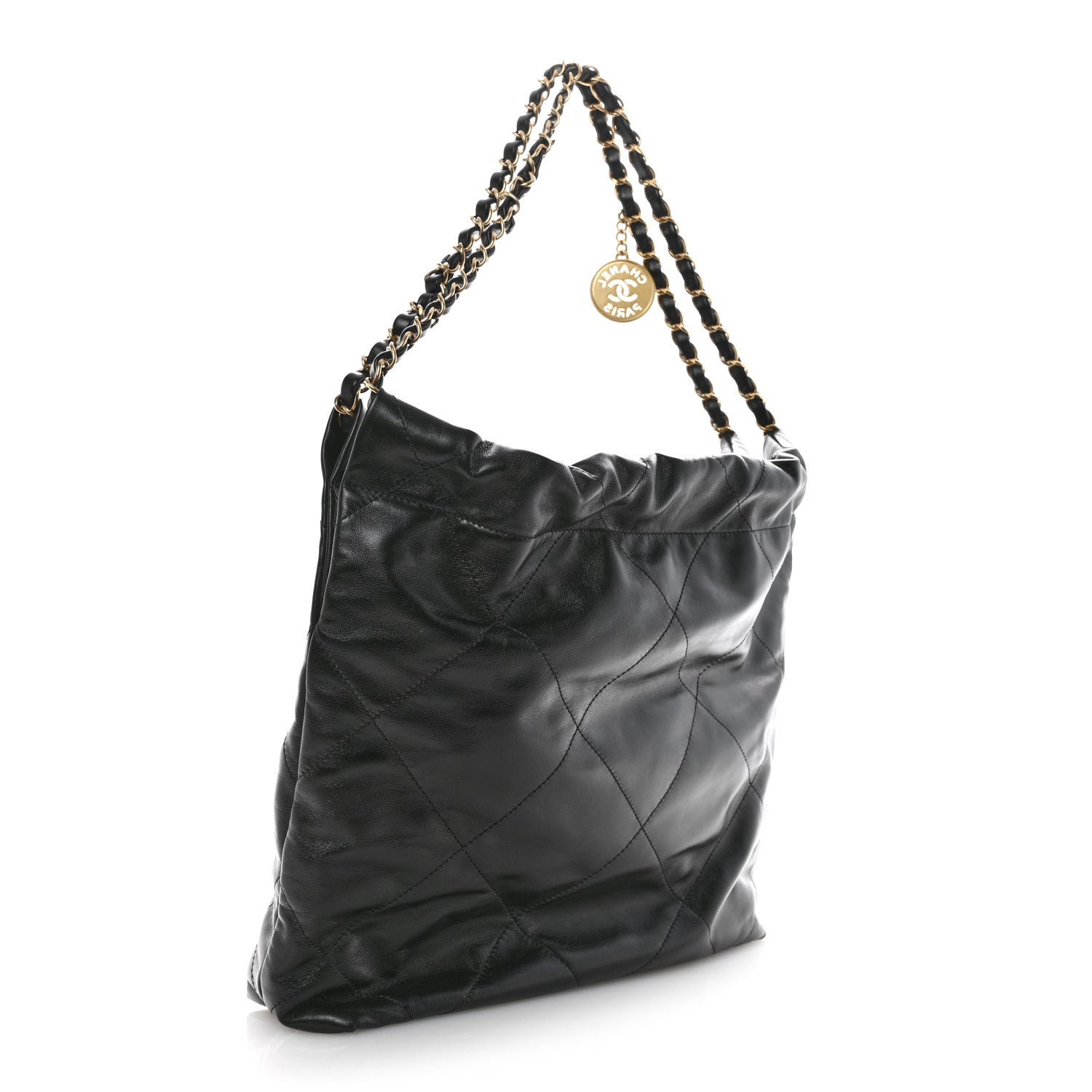 Chanel Shiny Calfskin Quilted Small Chanel 22 Black 4 of 12