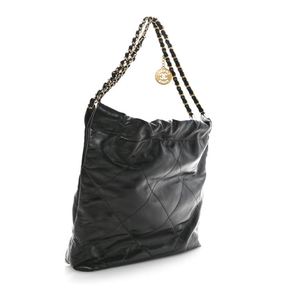 Chanel Shiny Calfskin Quilted Small Chanel 22 Black 4 of 12