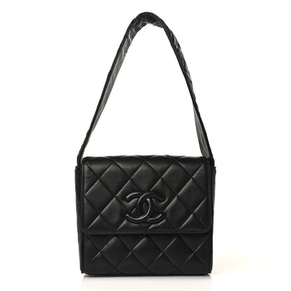 Chanel Lambskin Quilted CC Flap Shoulder Bag Black 1 of 10