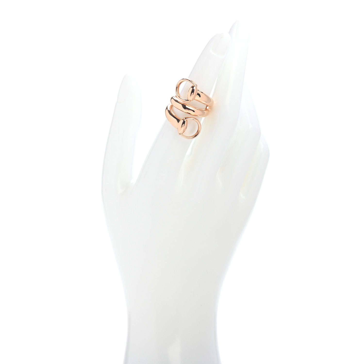 Gucci 18K Rose Gold Double Horsebit Ring 52 6 2 of 4