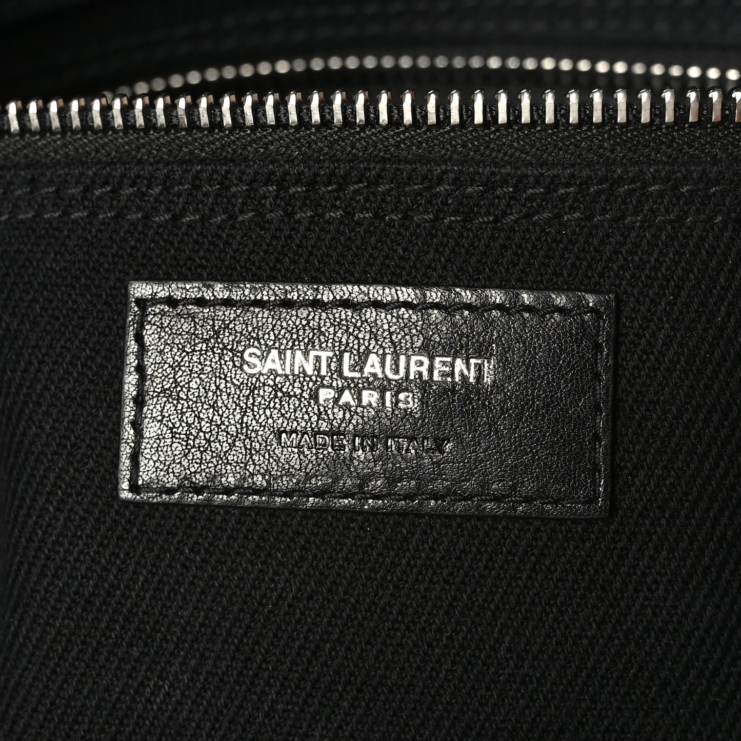 Linen Calfskin Rive Gauche North South Tote Black