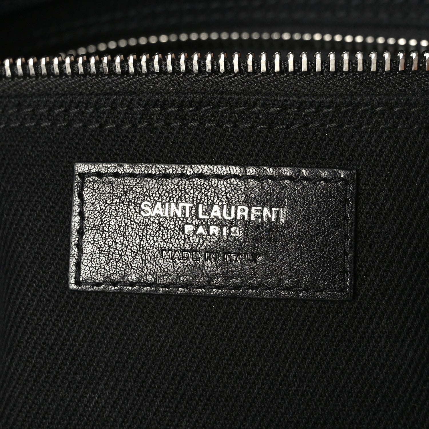 Saint Laurent Linen Calfskin Rive Gauche North South Tote Black 6 of 8