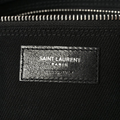 Saint Laurent Linen Calfskin Rive Gauche North South Tote Black 6 of 8