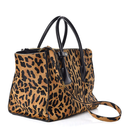 Prada Cavallino Leopard Print Twin Pocket Tote 3 of 15