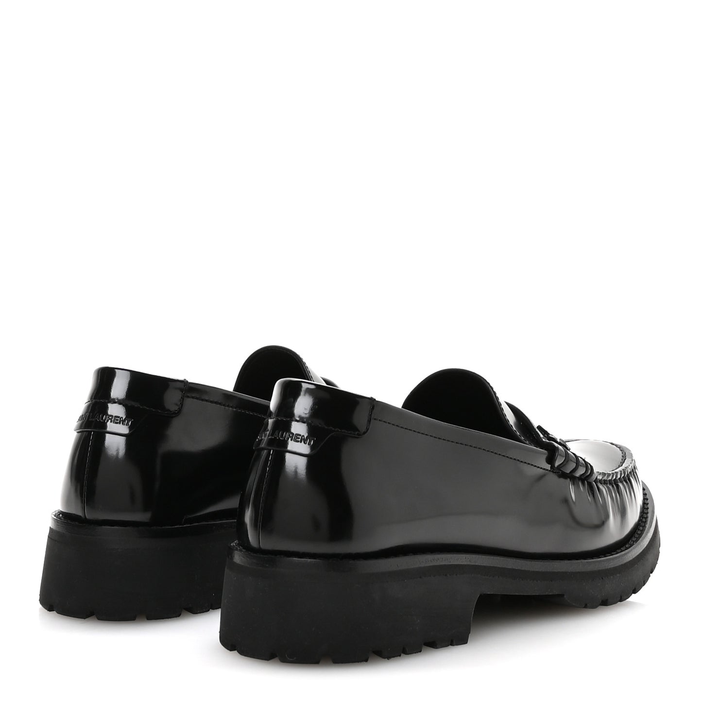 Glazed Calfskin Chunky Le Loafer Penny Slippers 38 Black