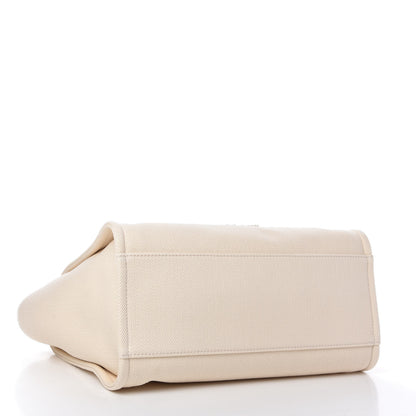Chanel Canvas Pearl Medium Deauville Tote Ecru Beige 4 of 10