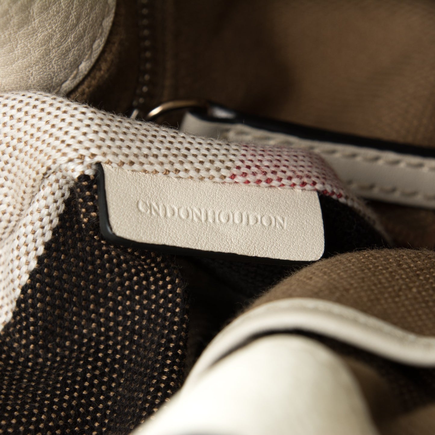 Grainy Calfskin House Check Small Maidstone White