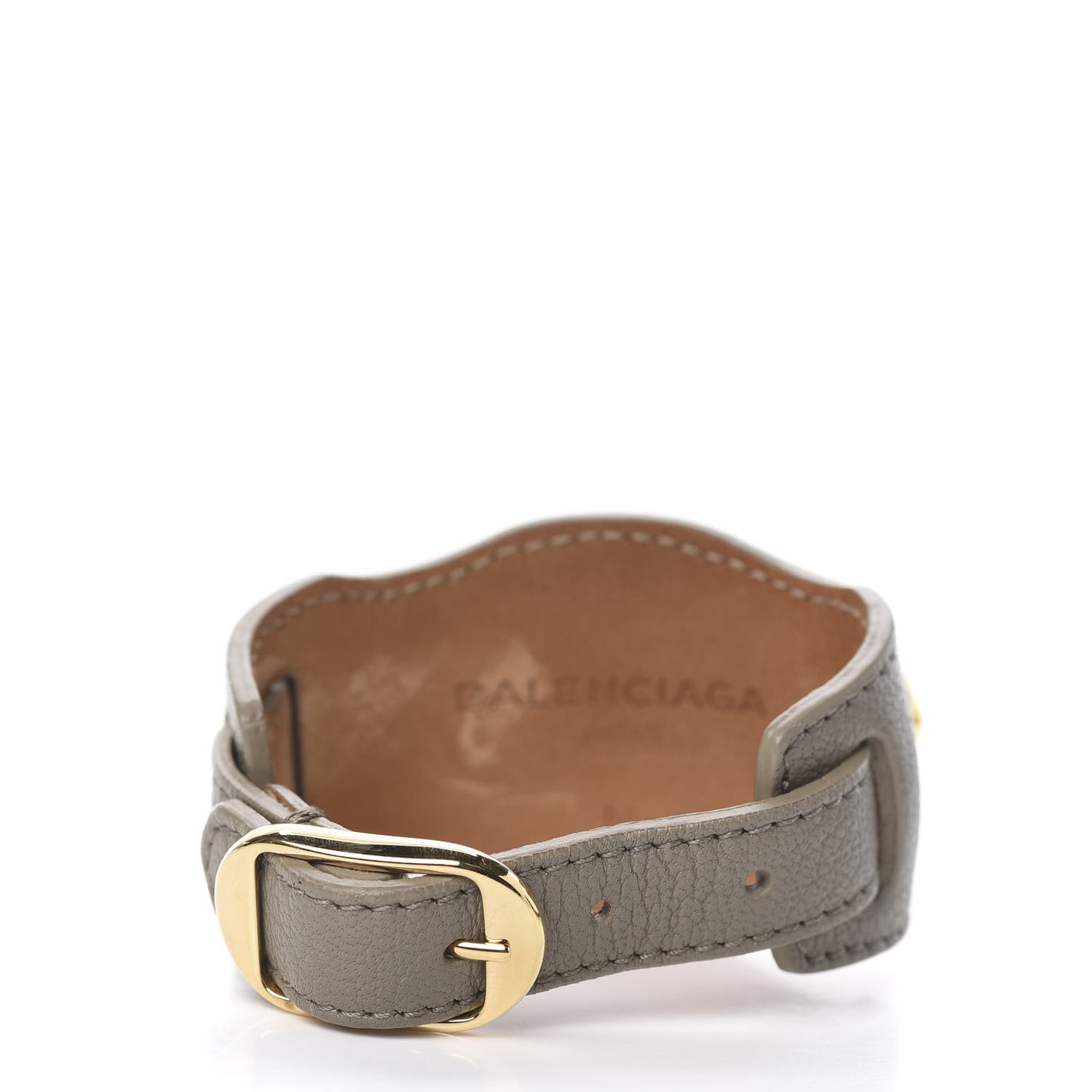 Chevre Gold Metallic Edge Hardware M Bracelet Gris Acier