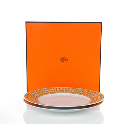 Hermes Porcelain Mosaique Au 24 Gold Dinner Plate Set of 2 9 of 9