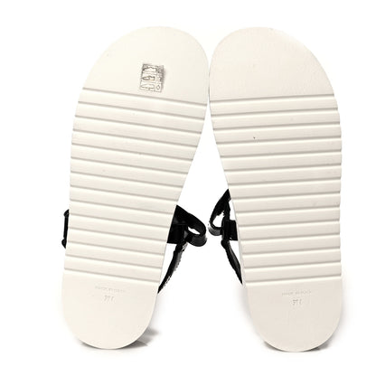 Chanel Patent Calfskin Velcro Dad Sandals 39 Black 5 of 7