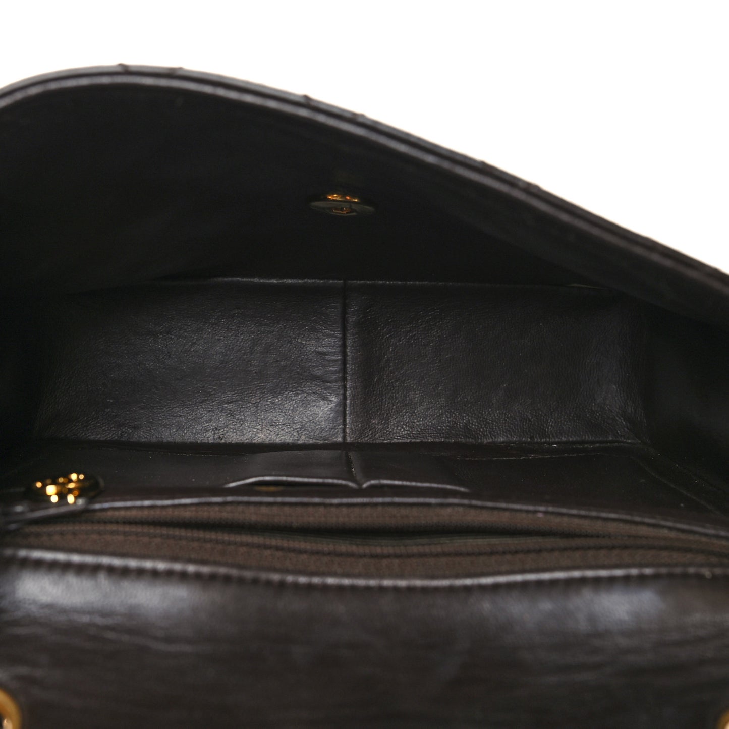 Lambskin Quilted Small Single Flap Brown