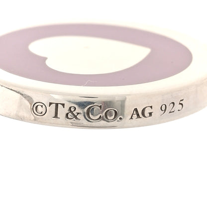 Tiffany Sterling Silver Enamel Keys Heart Key Pendant Lavender 3 of 4