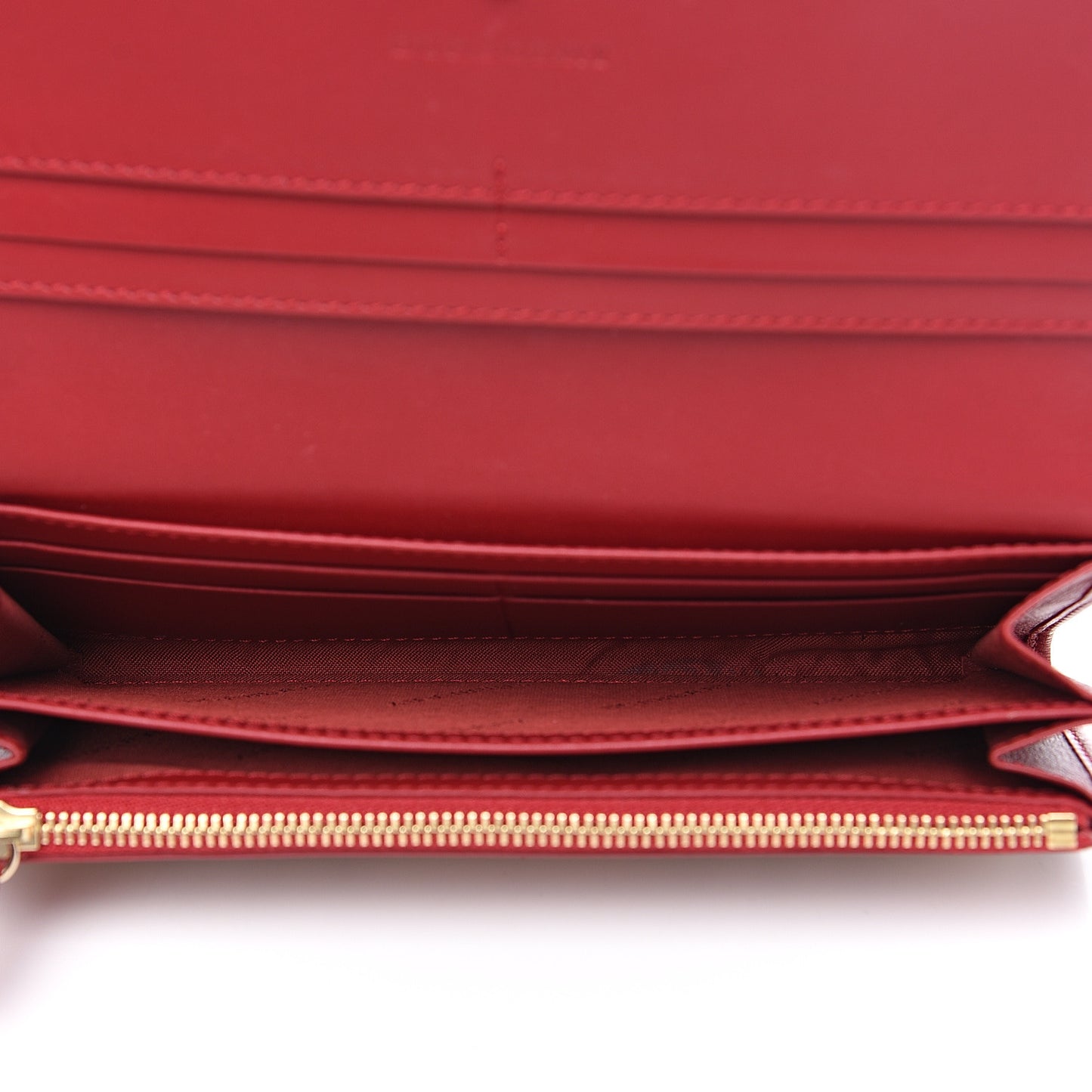 Calfskin House Check Continental Wallet Red