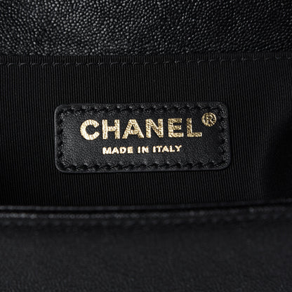 Chanel Caviar Chevron Quilted Medium Boy Flap Black 6 of 10