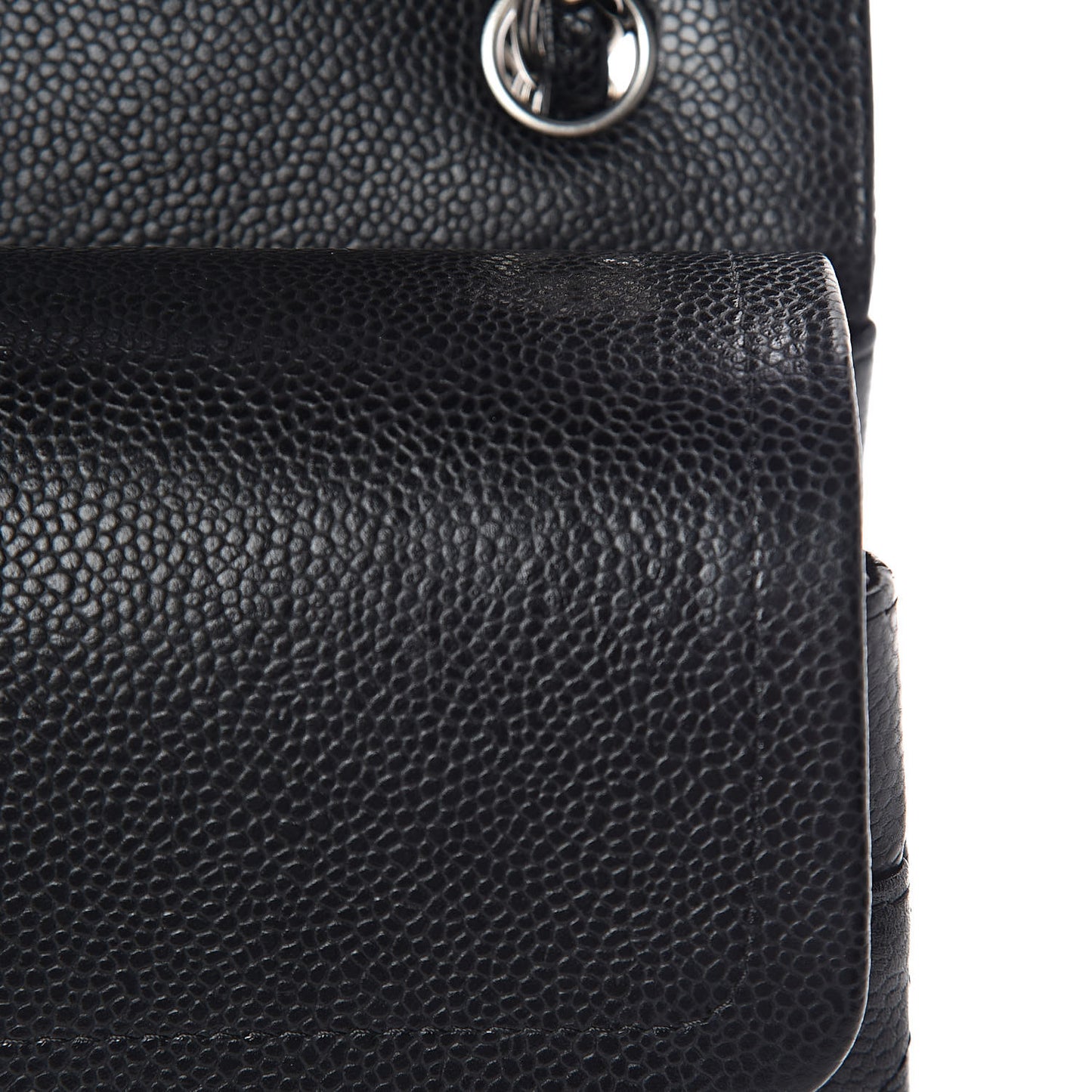 Caviar Quilted Jumbo Double Flap Black