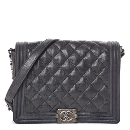 Chanel Goatskin Quilted Medium Gentle Boy Flap Navy Blue 1 of 17
