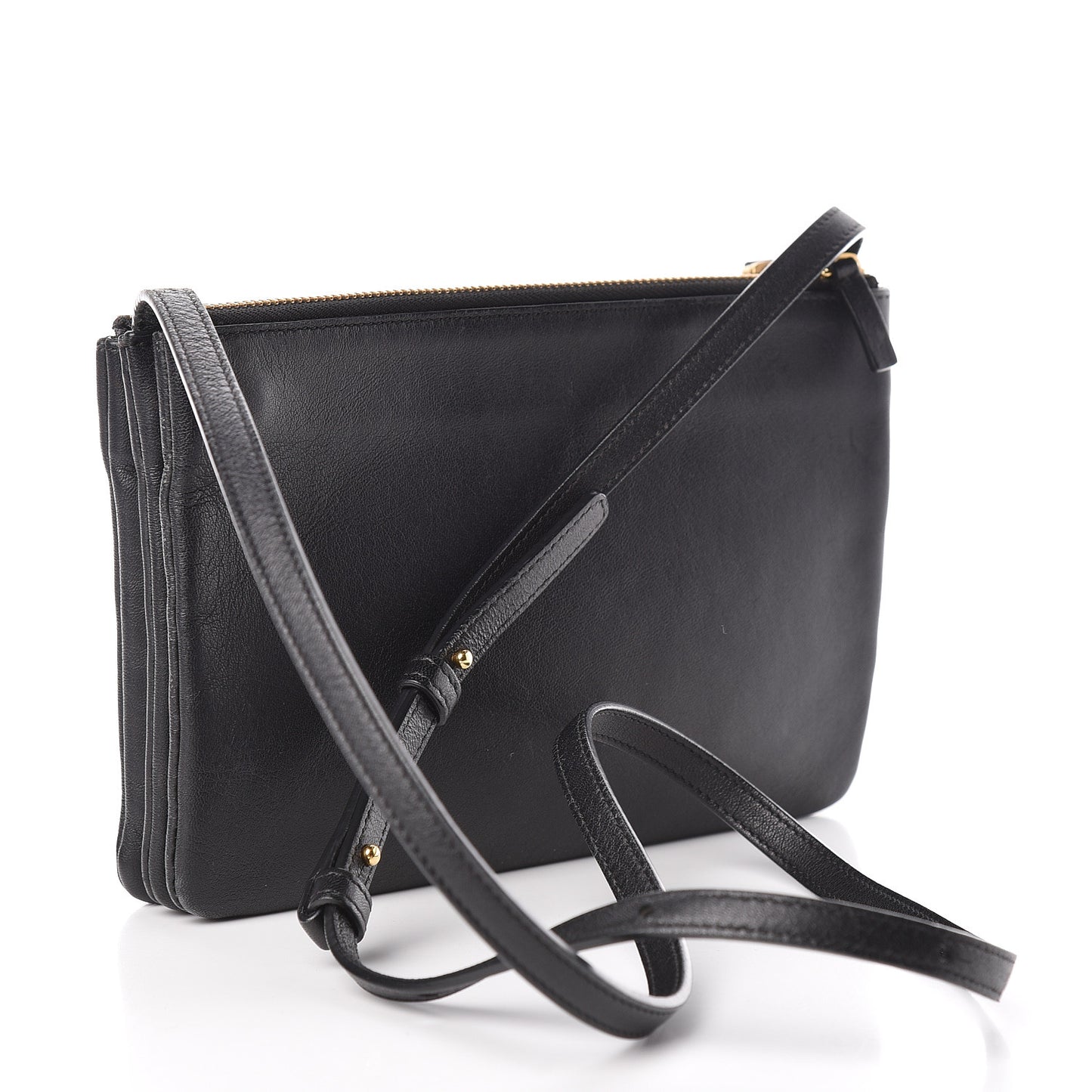 Lambskin Small Trio Crossbody Bag Black