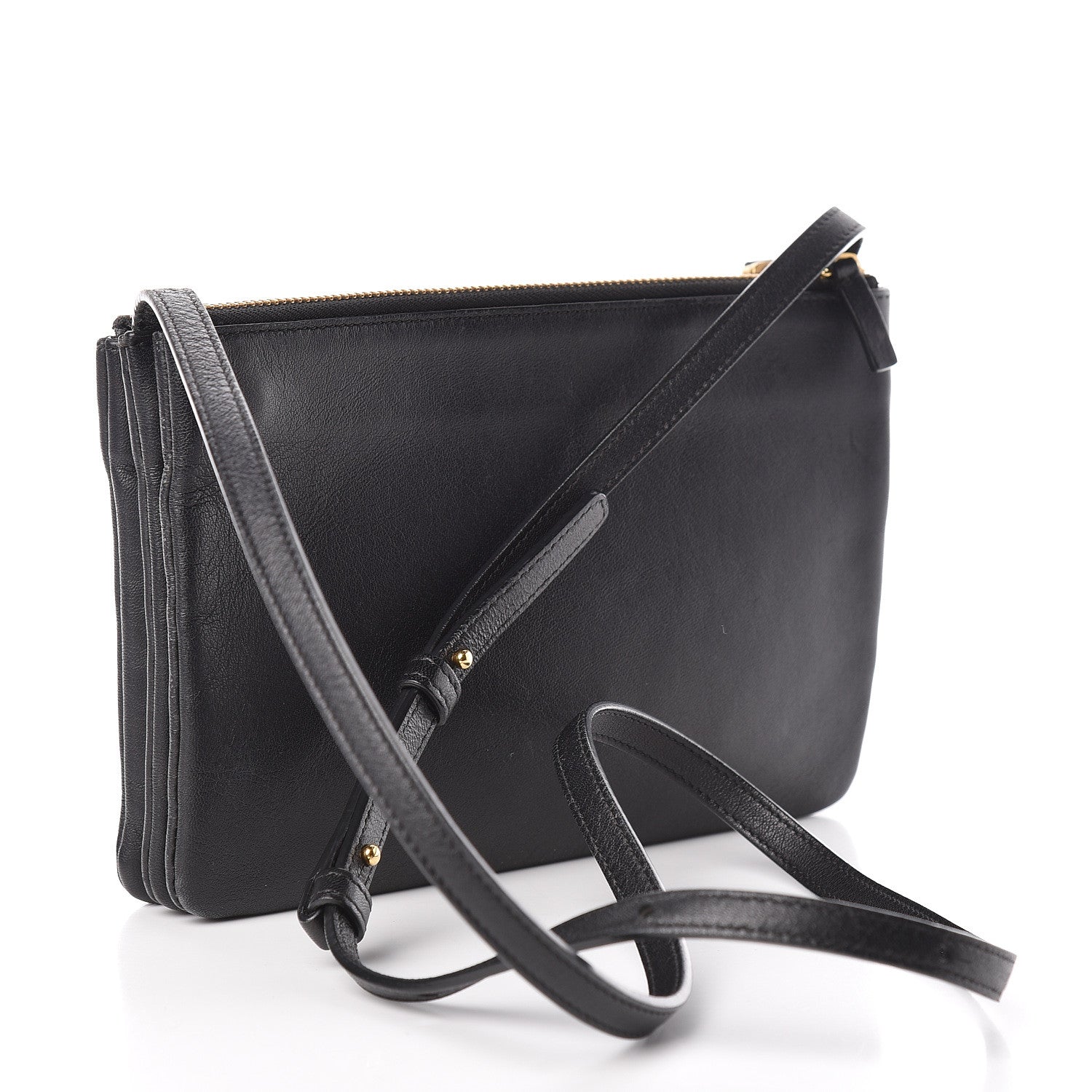 Celine Lambskin Small Trio Crossbody Bag Black 3 of 18