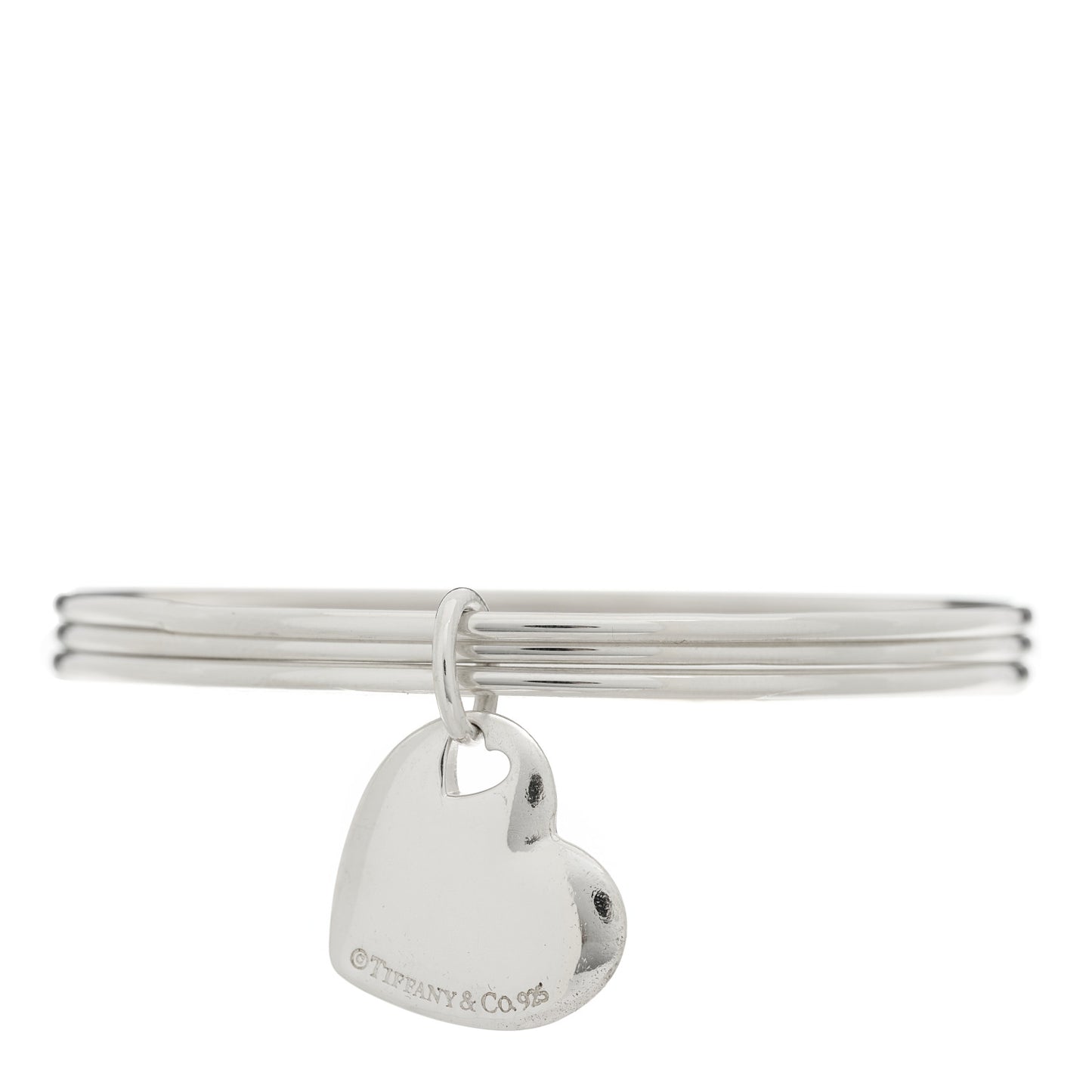Sterling Silver Heart Triple Bangle Bracelet