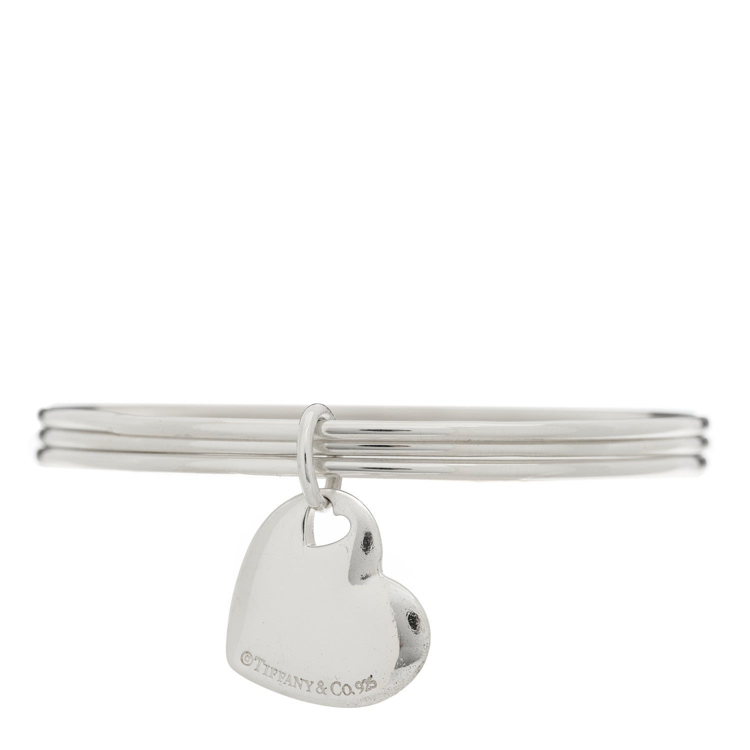 Tiffany Sterling Silver Heart Triple Bangle Bracelet 1 of 4