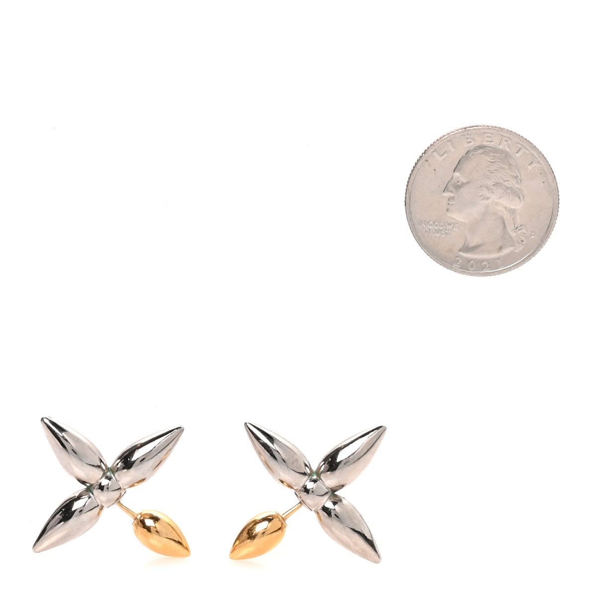 Metal Louisette Earrings Silver Gold