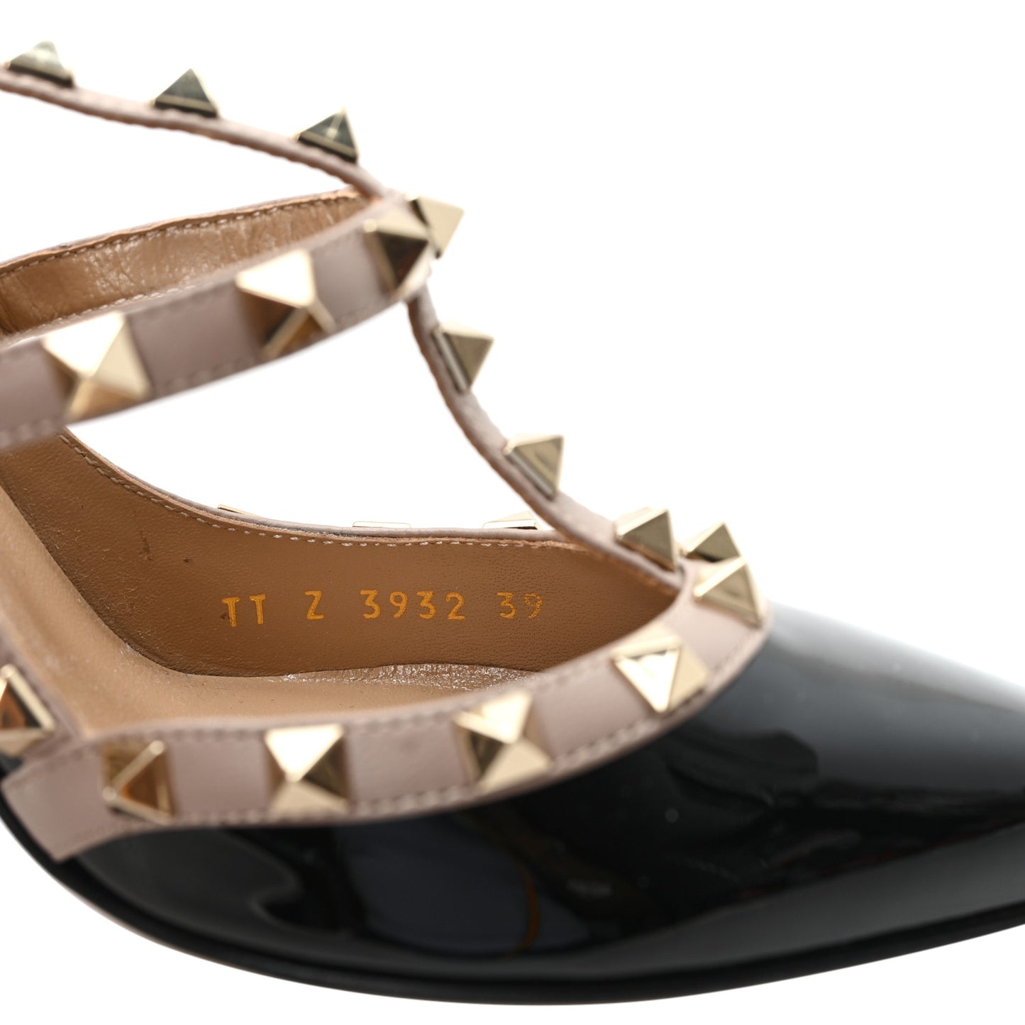 Patent Nappa Rockstud Ankle Strap 100mm Pumps 39 Black Poudre