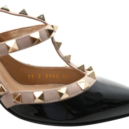 Valentino Garavani Patent Nappa Rockstud Ankle Strap 100mm Pumps 39 Black Poudre 9 of 10
