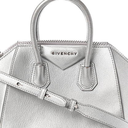 Givenchy Metallic Sugar Goatskin Mini Antigona Silver 7 of 16