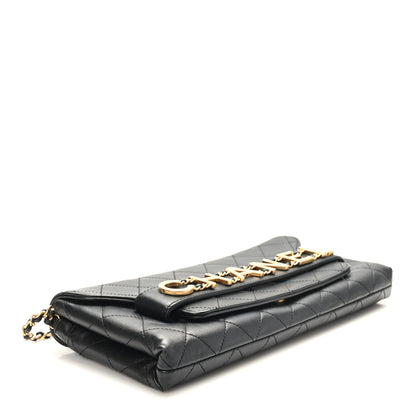 Chanel Calfskin Quilted Enchained Clutch Black 4 of 10