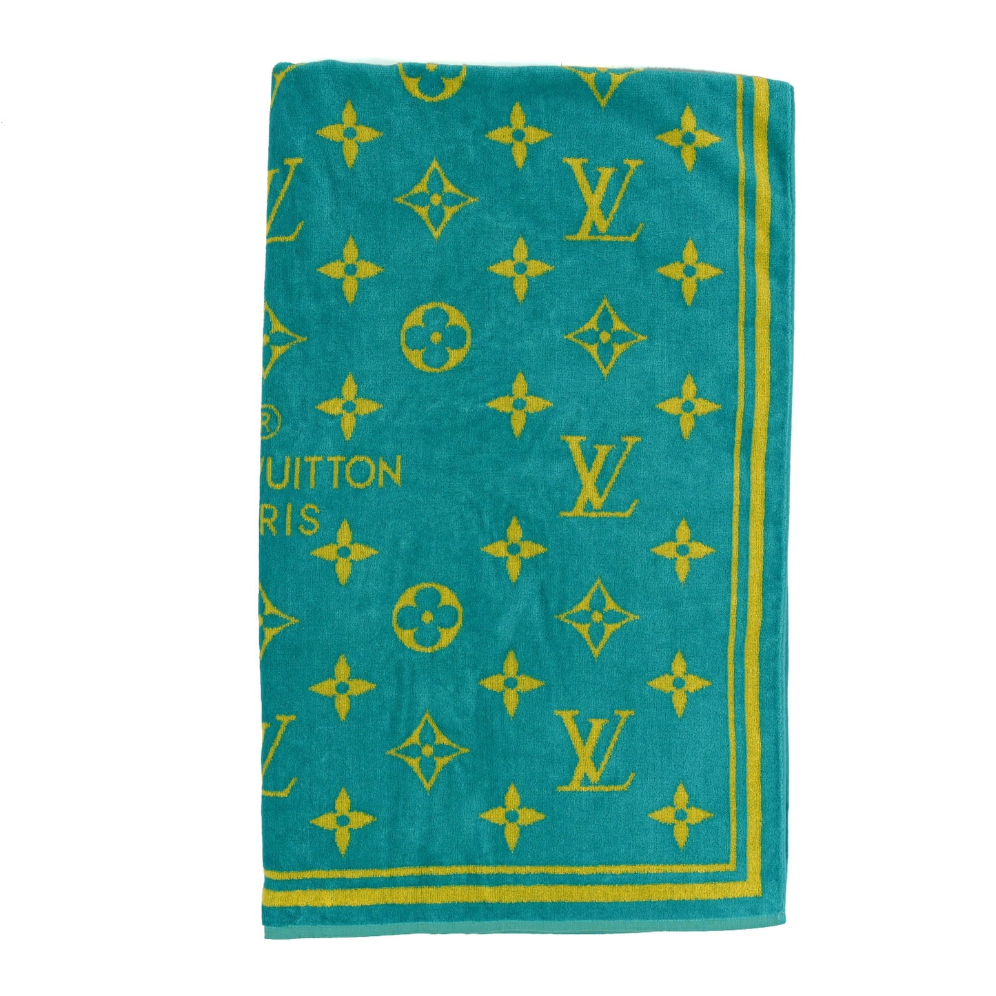 Cotton Monogram Beach Towel Yellow