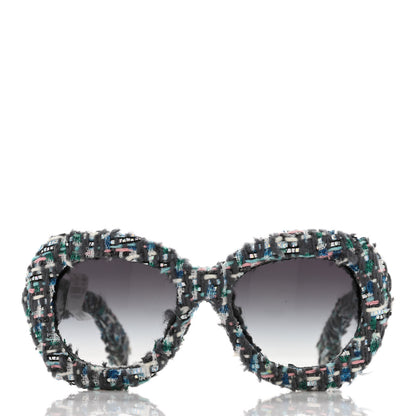 Chanel Tweed Sunglasses 71085 Blue Multicolor 4 of 14